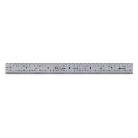 MITUTOYO Steel Rule, Flexible, 6 In, 32/64/50/100ths 182-202