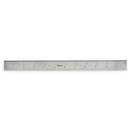 Mitutoyo Steel Rule, Rigid, 12 In, 32/64/10/100ths 182-123