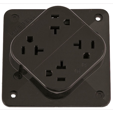 Hubbell Wiring Device-Kellems Straight Blade Receptacle, 5-20R, 20 A, 125V AC, 2 Pole, 3 Wire, Surface Mount, Grounded HBL420