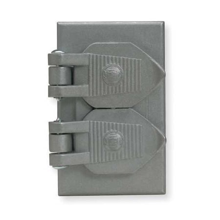 HUBBELL WIRING DEVICE-KELLEMS 1 -Gang Horizontal Weatherproof Cover, 2-7/8" W, 4-9/16" H, Aluminum, Cast4.58 in L HBL5205WO