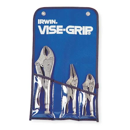 Irwin 3 Piece Original Locking Pliers Set Plain Grip Handle 73