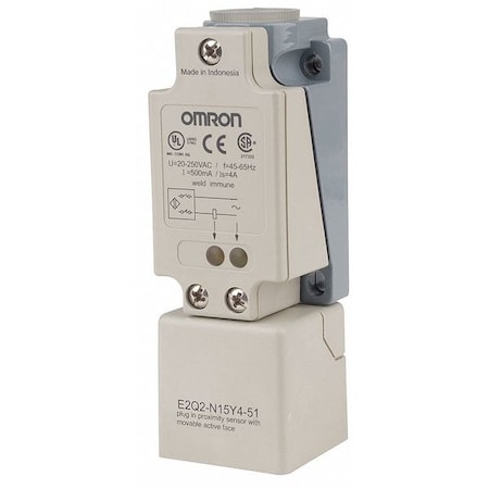 Omron Rectngulr Proxmity Sensor, Indctiv, 2 Wire E2Q2-N15Y4-51