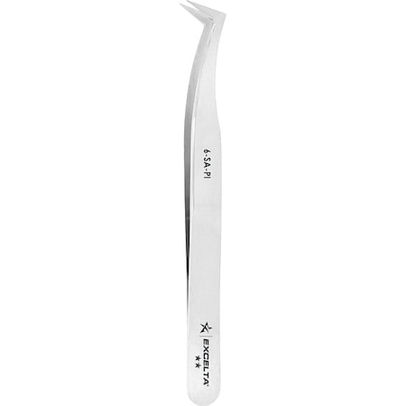 Excelta Tweezers, SS, 4 1/2" L, Bent, Point 6-SA-PI