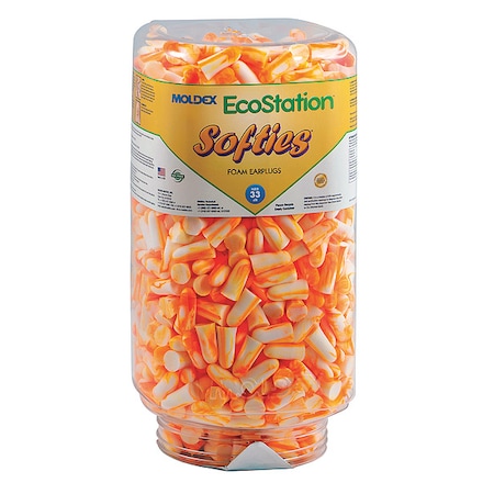 Moldex Softies Ear Plug Dispenser Refill, Foam, Bullet, 33 dB NRR, Uncorded, 500 Pairs Per Pkg 6702