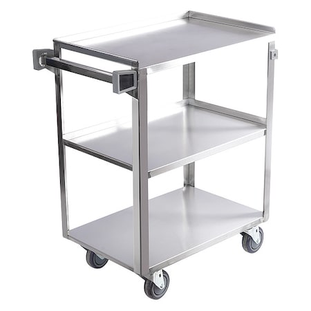 Zoro Select Utility Cart, Stainless Steel, 500 lb Load Capacity, 31 in L, 18 3/4 in W, 34 1/4 in H 60EF14