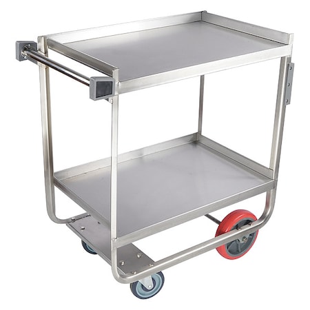 Zoro Select Utility Cart, Stainless Steel, 700 lb Load Capacity, 29 1/4 in L, 17 in W, 34 1/2 in H 60EF17