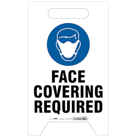 Zoro Select A-Frame Standing Floor Sign, 19 in H, 12 in W, Plastic, English, CDRPFR018 CDRPFR018