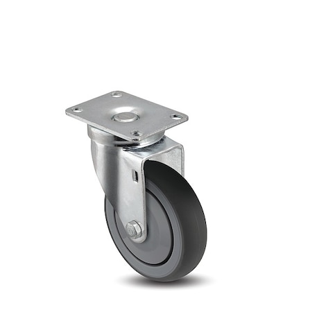 Shepherd Hardware 3" X 1-1/4" Non-Marking Rubber Thermoplastic Swivel Caster, Full Thread Guard, Loads Up To 210 lb PGS30120ZN-TPR33(GG)