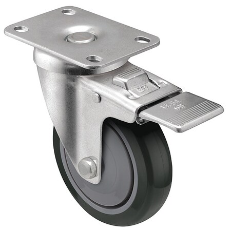 thumbnail image 2 of 4 Pack Locking Threaded Stem Caster Wheels - 3 Inch PU Wheels With Brakes For Furniture 2 of 13