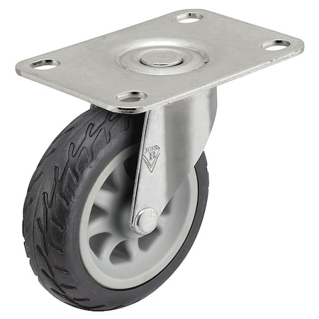 Shepherd Hardware 3" X 13/16" Rubber No-Matic Swivel Caster, No Brake, Loads Up To 110 lb PRE30120ZN-NOM