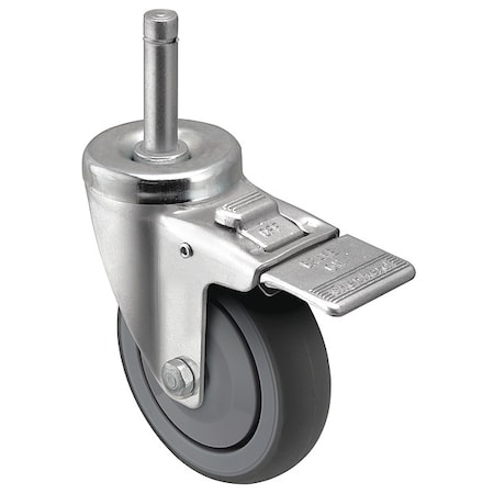 Shepherd Hardware 3" X 1-1/4" Non-Marking Rubber Thermoplastic Swivel Caster, Top Lock Brake, Loads Up To 210 lb PGT30273ZN-TPR33(GG)