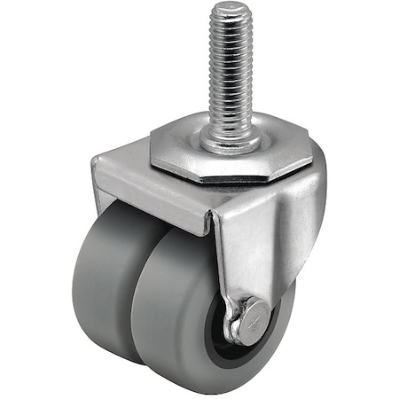 Shepherd Hardware 2" X 13/16" Non-Marking Rubber Thermoplastic Swivel Caster, No Brake, Loads Up To 180 lb C0020748ZN-TPR01(GG)