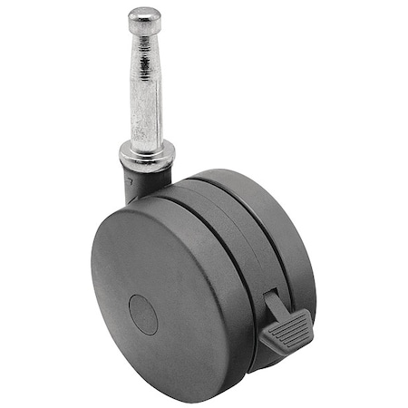 Shepherd Hardware 75mm Non-Marking Nylon Swivel Caster, Side Brake, Loads Up To 165 lb PUT75302BK-B