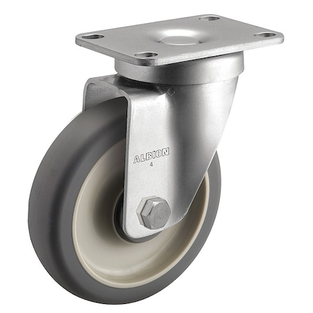 Albion 5" X 1-1/4" Non-Marking Polyurethane Swivel Caster, No Brake, Loads Up To 250 lb P2XA05031S