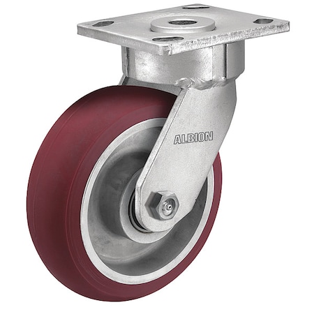 Albion 5" X 2" Non-Marking Polyurethane Swivel Caster, No Brake, Loads Up To 1000 lb 18AX05228S