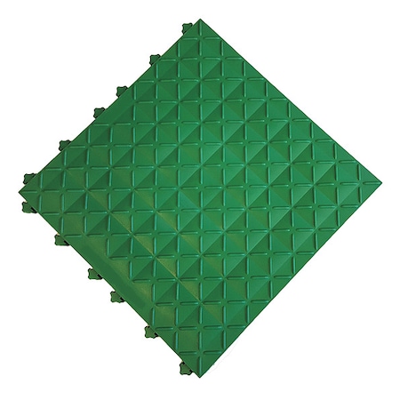 Ergo Advantage Safe-Flex Interlocking Antifatigue Mat Tile, 1 in Thickness, Vinyl, Green A1-GRN