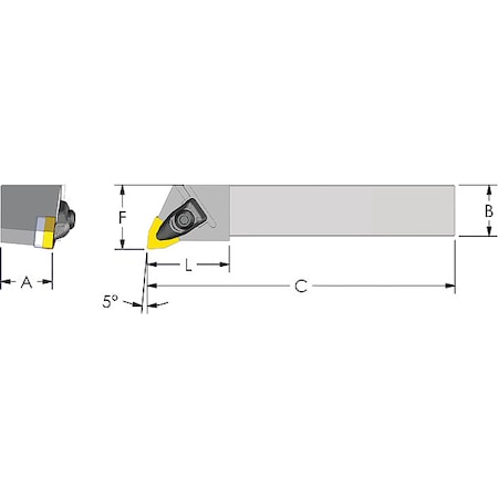 Ultra-Dex Usa Indexable Profiling End Mill, 1", PHC 974-000-019