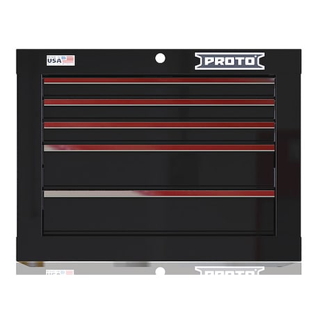 Proto Velocity Top Chest, 5 Drawer, Black, Steel, 27 in W x 22-1/2 in D x 20 in H JSTV2720CS05BK
