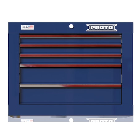 Proto Velocity Top Chest, 5 Drawer, Blue, Steel, 27 in W x 22-1/2 in D x 20 in H JSTV2720CS05BL
