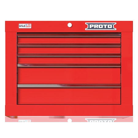 Proto Velocity Top Chest, 5 Drawer, Red, Steel, 27 in W x 22-1/2 in D x 20 in H JSTV2720CS05RD