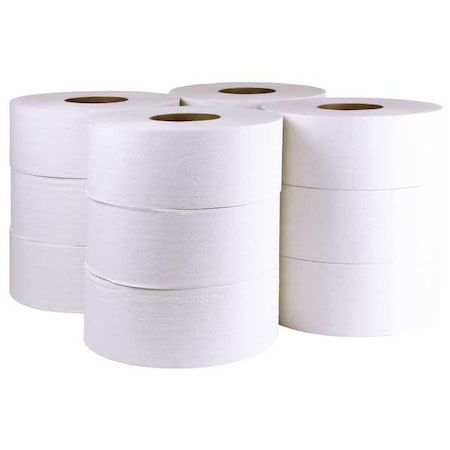 Tough Guy Tough Guy, Jumbo Core, 2 Ply, Continuous Sheets, White, 12 PK 60FG18
