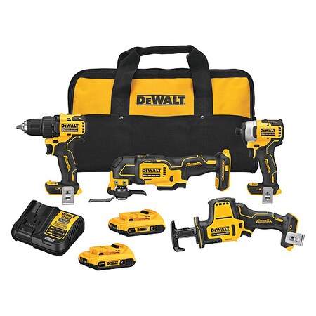 Dewalt Cordless CombInation Kit, 20.0V, 4 Tools DCK489D2