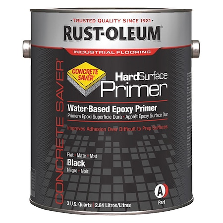 Rust-Oleum Epoxy Primer, Black, Flat, 3.75 qt, 250 to 350 sq ft/gal, None Series 353861
