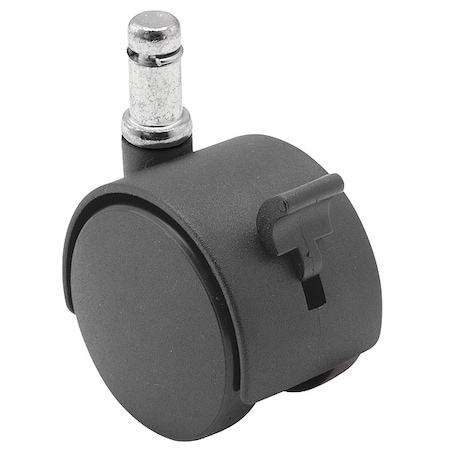 Shepherd Hardware 50mm Non-Marking Nylon Swivel Caster, Side Brake, Loads Up To 75 lb PTW50223BK-B