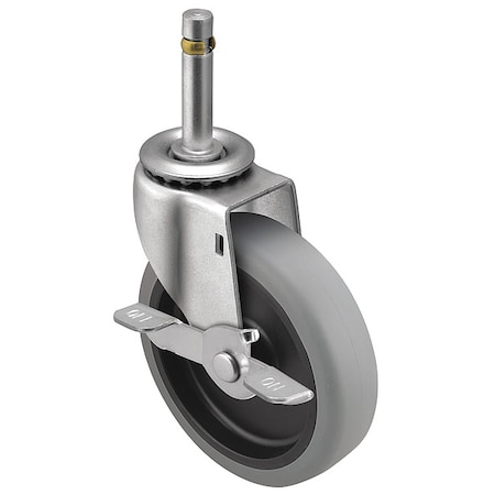 Shepherd Hardware 4" X 15/16" Non-Marking Polyurethane Swivel Caster, Tread Lock Brake, Loads Up To 150 lb PRE40273ZN-TPUB