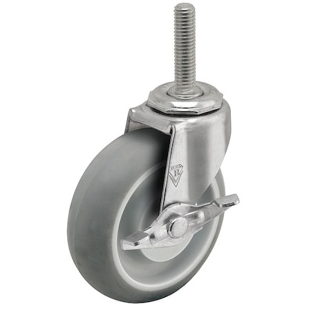 Shepherd Hardware 3" X 13/16" Non-Marking Monotech (Donut) Swivel Caster, Side Brake, Loads Up To 120 lb PRE30634ZN-MNTB