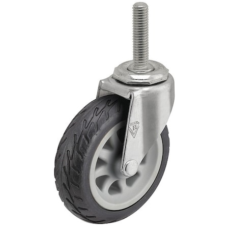 Shepherd Hardware 3" X 13/16" Rubber No-Matic Swivel Caster, No Brake, Loads Up To 110 lb PRE30634ZN-NOM