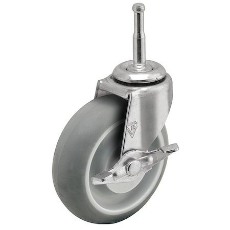Shepherd Hardware 3" X 13/16" Non-Marking Monotech (Donut) Swivel Caster, Side Brake, Loads Up To 120 lb PRE30302ZN-MNTB