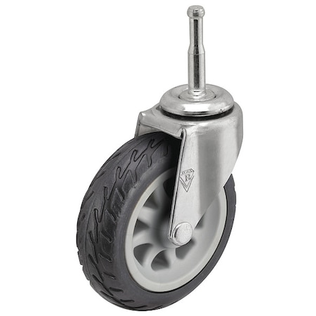 Shepherd Hardware 3" X 13/16" Rubber No-Matic Swivel Caster, No Brake, Loads Up To 110 lb PRE30302ZN-NOM