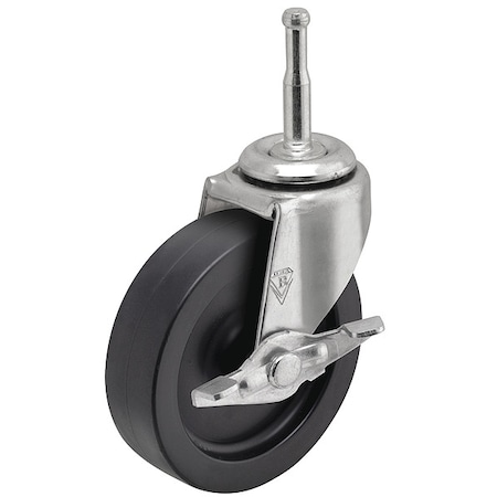 Shepherd Hardware 3" X 13/16" Non-Marking Polyolefin Swivel Caster, Side Brake, Loads Up To 120 lb PRE30302ZN-3EB