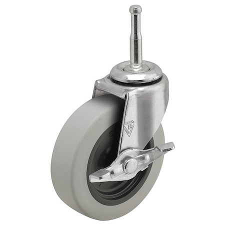 Shepherd Hardware 2" X 13/16" Non-Marking Rubber Thermoplastic Swivel Caster, Side Brake, Loads Up To 80 lb PRE20302ZN-TPRB