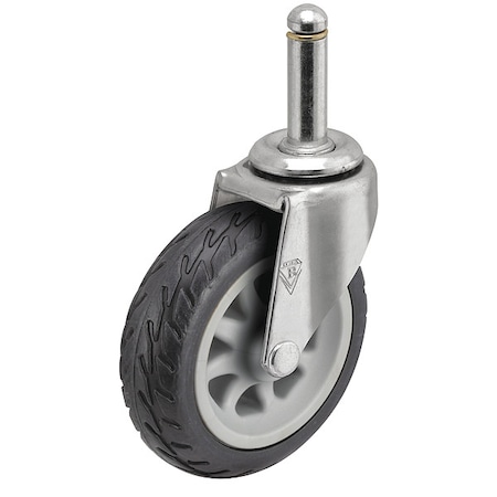 Shepherd Hardware 3" X 13/16" Rubber No-Matic Swivel Caster, No Brake, Loads Up To 110 lb PRE30223ZN-NOM