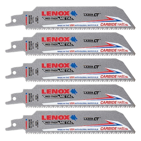 LENOX 10 TPI Reciprocating Saw Blade, 5 PK LXAR6110CT