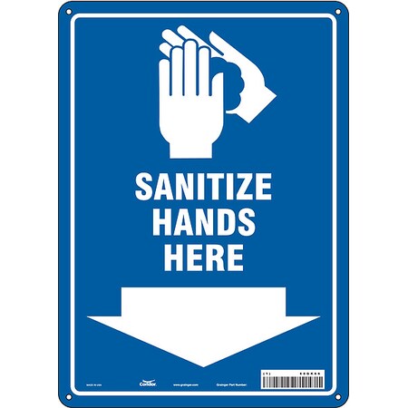 Condor Sanitize Hands Here, Plastic, 14 in x 10 in 60GK66
