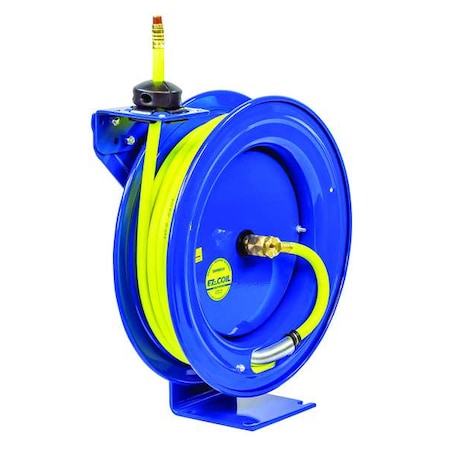 Coxreels Spring Return Hose Reel, 3/8 in Hose Diameter, 50 ft Length, Brass, Blue EZ-P-LP-350-HV