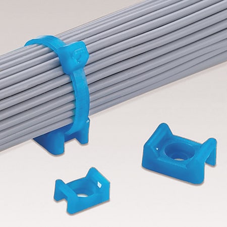 Panduit Tie Mount, #8 (M4) Screw, Tefzel, Aqua B TM3S8-C76