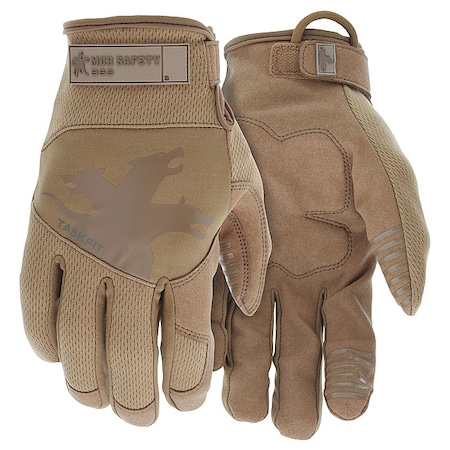 Mcr Safety 963 Mechanics Gloves, Synthetic Leather Palm, Nylon, Spandex Back, XL, Beige/Brown 963XL