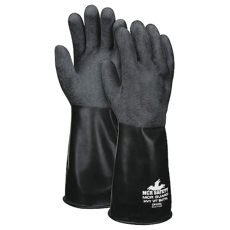 Mcr Safety CP25 Chemical Resistant Gloves, Butyl, 14 in L, 25 mil, Black, L, 1 PR CP25RL