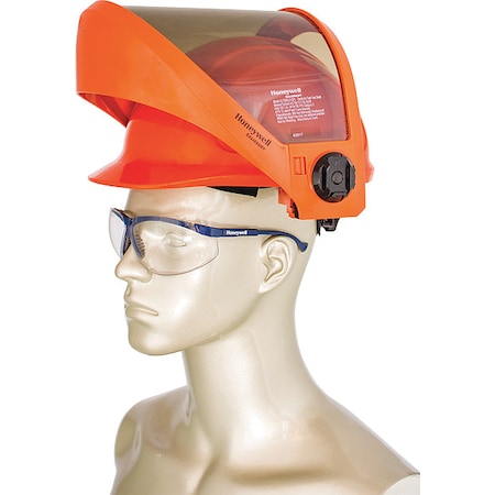 Salisbury Hard Hat, Includes Face Shield, 4-Point Ratchet Suspension, Type 1, Class E, Hi-Vis Orange AS1000HAT-SPL