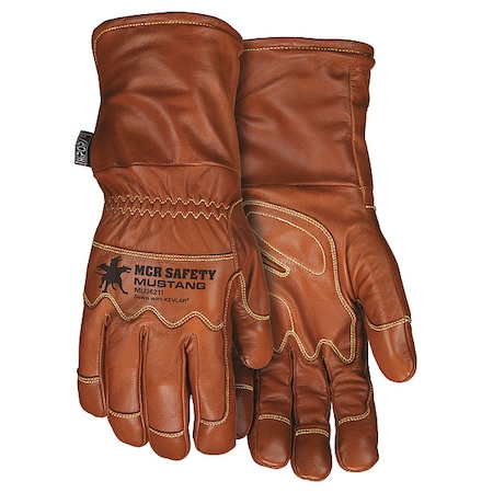 Mcr Safety Leather Drivers Gloves, Gauntlet, Brown / Brown, 2XL, 1 PR MU36211XXL