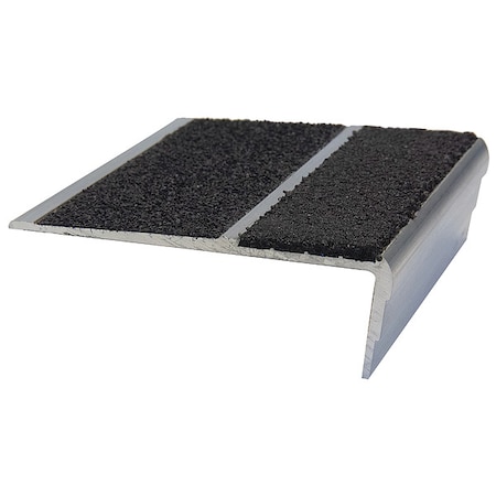 Stairmaster Stair Nosing Extruded Aluminum Black, 54 in W x 1/8 in Thick 333FT-SN4-6