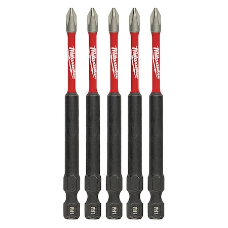 Milwaukee Tool 3-1/2 in. Phillips No 1 SHOCKWAVE Impact Duty Power Bit (5 pk) 48-32-4565