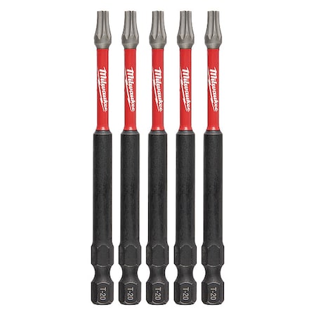 Milwaukee Tool 3-1/2 in. TORX T20 SHOCKWAVE Impact Duty Power Bit (5 pk) 48-32-4578
