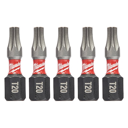 Milwaukee Tool 1 in. TORX T20 SHOCKWAVE Impact Duty Insert Bit (5 pk) 48-32-4614
