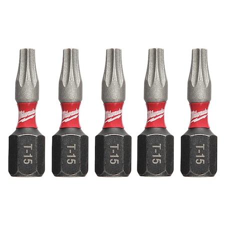 Milwaukee Tool 1 in. TORX T15 SHOCKWAVE Impact Duty Insert Bit (5 pk) 48-32-4628
