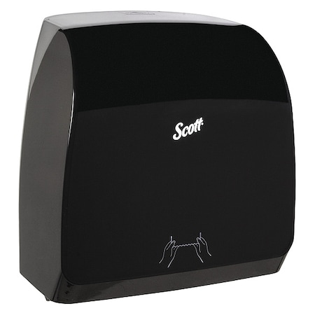 Scott Slimroll Manual Towel Dispenser, Black, for Scott Orange Core Towels, 12.65" x 13.02" x 7.18" 47092